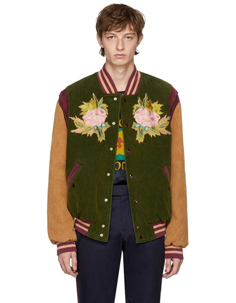 gucci corduroy bomber jacket|Gucci logo.